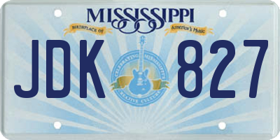 MS license plate JDK827