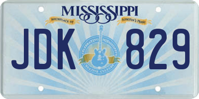 MS license plate JDK829