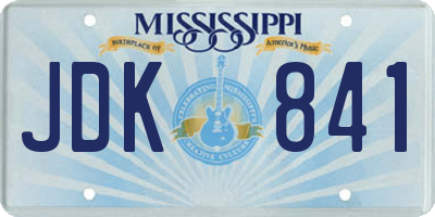 MS license plate JDK841