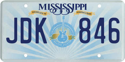 MS license plate JDK846
