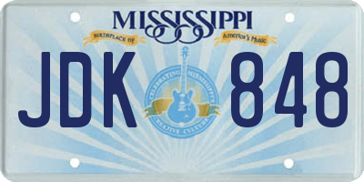 MS license plate JDK848