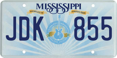 MS license plate JDK855