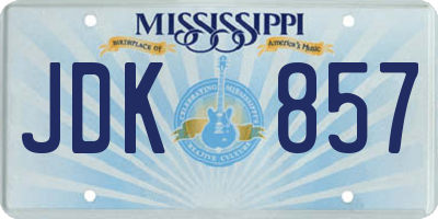 MS license plate JDK857
