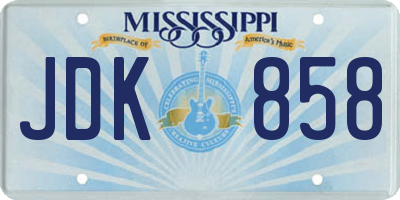 MS license plate JDK858