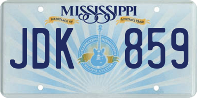 MS license plate JDK859