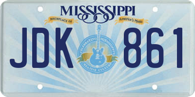 MS license plate JDK861