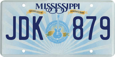 MS license plate JDK879