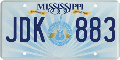 MS license plate JDK883