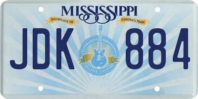 MS license plate JDK884