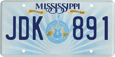 MS license plate JDK891