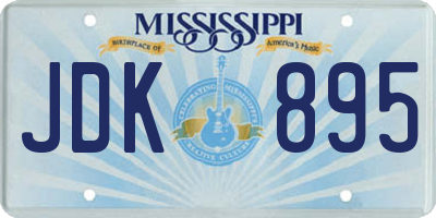 MS license plate JDK895