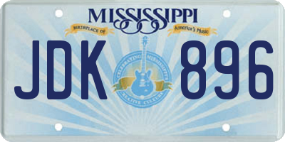 MS license plate JDK896