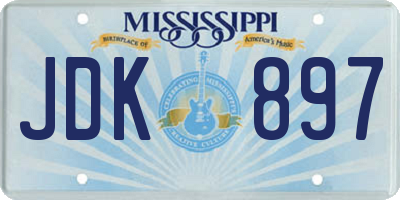 MS license plate JDK897