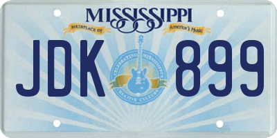 MS license plate JDK899