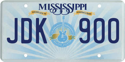 MS license plate JDK900
