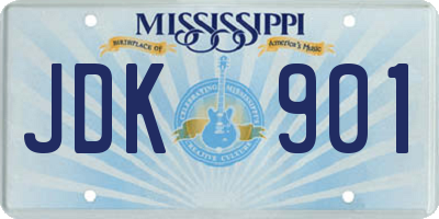 MS license plate JDK901