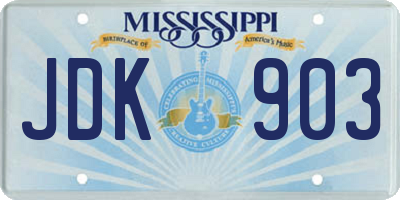 MS license plate JDK903