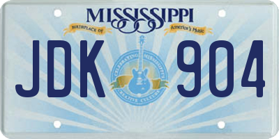 MS license plate JDK904