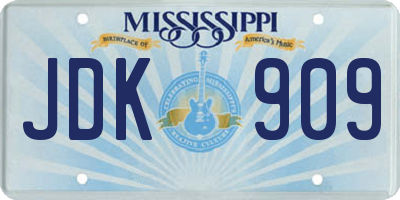 MS license plate JDK909