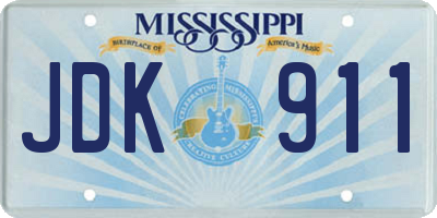 MS license plate JDK911