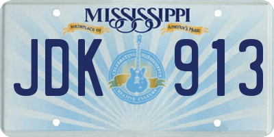 MS license plate JDK913