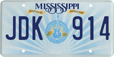 MS license plate JDK914