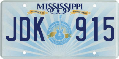 MS license plate JDK915