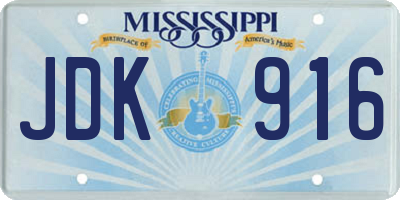 MS license plate JDK916