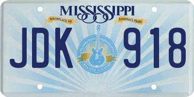MS license plate JDK918
