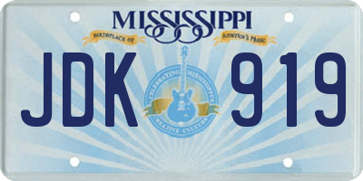 MS license plate JDK919