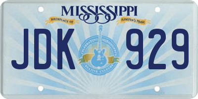 MS license plate JDK929