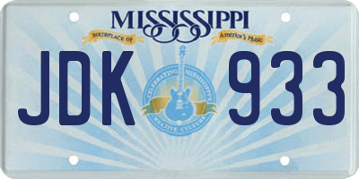 MS license plate JDK933