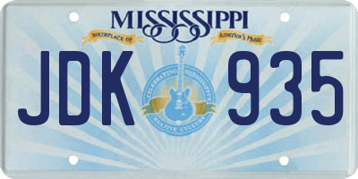MS license plate JDK935