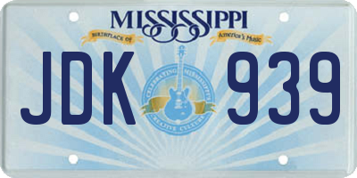 MS license plate JDK939