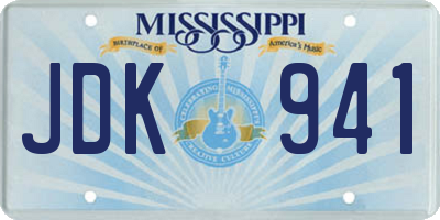 MS license plate JDK941