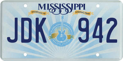 MS license plate JDK942