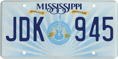 MS license plate JDK945