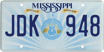 MS license plate JDK948