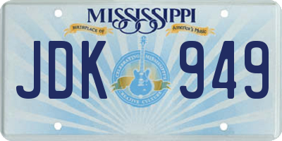 MS license plate JDK949
