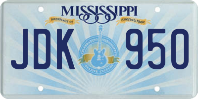 MS license plate JDK950
