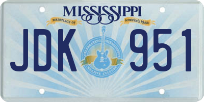 MS license plate JDK951