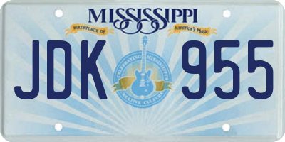 MS license plate JDK955