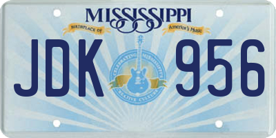 MS license plate JDK956