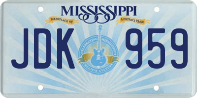 MS license plate JDK959