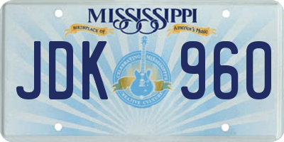 MS license plate JDK960