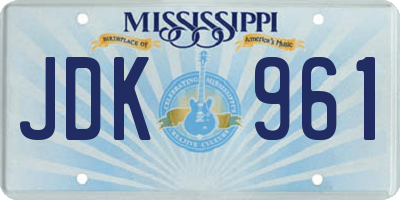 MS license plate JDK961