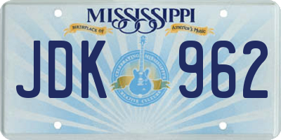 MS license plate JDK962