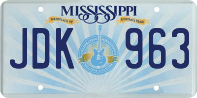 MS license plate JDK963