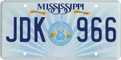 MS license plate JDK966