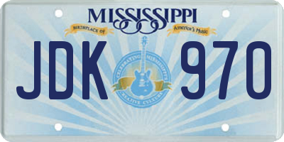 MS license plate JDK970